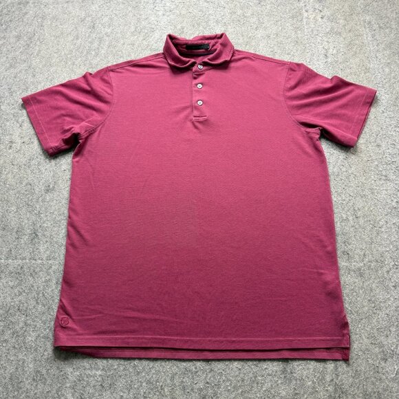 Greyson Omaha Polo Shirt Men M Burgundy Red Performance Golf Stretch - Picture 2 of 14